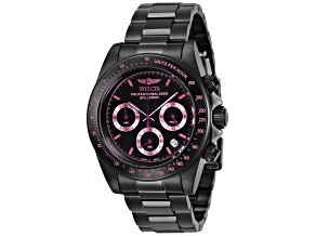 Invicta Men's Speedway 39.5mm Black Dial Stainless Steel Bracelet Quartz Watch