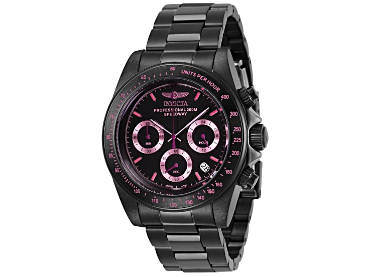 Invicta Men's Speedway 39.5mm Black Dial Stainless Steel Bracelet Quartz Watch