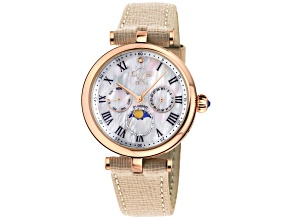 GV2 Florence White Mother of Pearl Dial Tan Leather Strap Watch