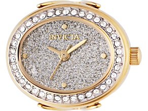 Invicta Mini 24mm White Dial Yellow Stainless Steel Band Quartz Ring Watch