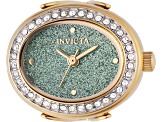 Invicta Mini 24mm Green Dial Yellow Stainless Steel Band Quartz Ring Watch