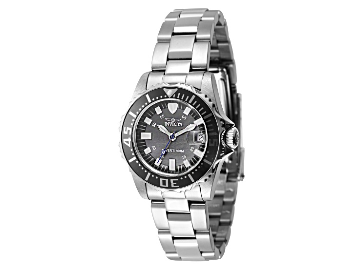 Invicta OCEAN VOYAGE 30mm Black Dial Stainless Steel Band Quartz
