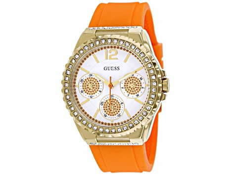 Guess Orange and Gold Women\'s Watch Guess Orange gold Strap silver Dial Women main image 4