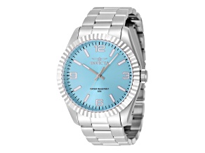 Invicta Specialty 43mm Light Blue Dial Stainless Steel Band Quartz Watch