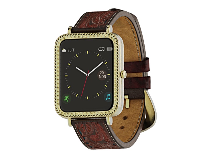 Wrangler Smart Watch Square Antique Gold Tone with Teal  display picture 2