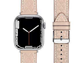 Starlight Quilted Leather Apple Watch Band with Buckle (42-44-45mm). Band Only, Watch Not Included.