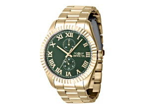 Invicta Specialty 43mm Green Dial Stainless Steel Band Quartz Watch