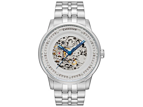 Thomas Earnshaw Men's Meridian 43mm Automatic Gray Dial Stainless Steel Watch