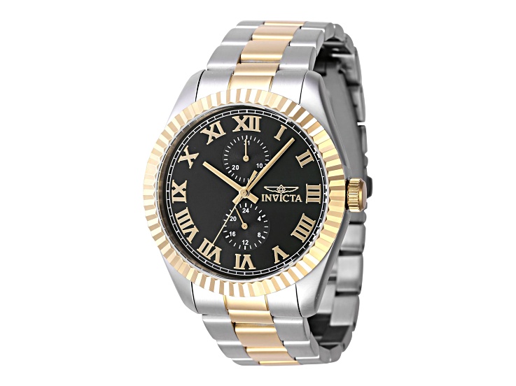 Invicta Specialty 43mm Black Dial Two-tone Stainless Steel Quartz Watch