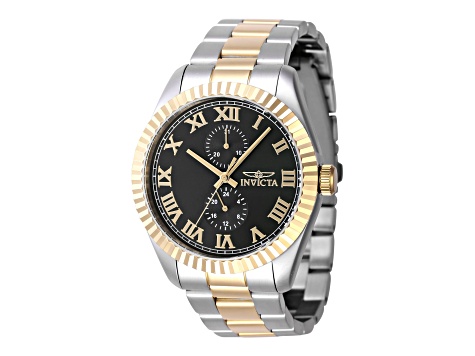 Invicta Specialty 43mm Black Dial Two-tone Stainless Steel Quartz Watch