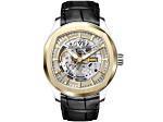 Christian Van Sant Romeo 42mm Black Leather Strap Yellow Dial Automatic Watch
