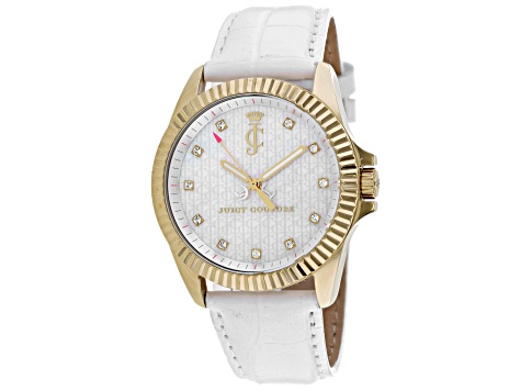 White Juicy Couture Watch Juicy Couture Watch Womens 40mm Silver Tone White Silicone  main image 2