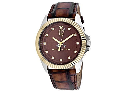 Juicy Couture Stella 40mm Brown Leather Strap Brown Dial 