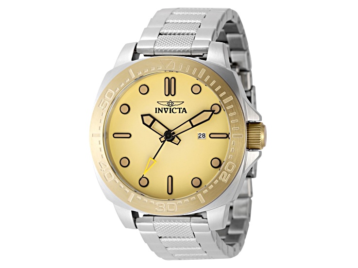 Invicta Speedway 46mm Yellow Dial Stainless Steel Band Quartz Watch