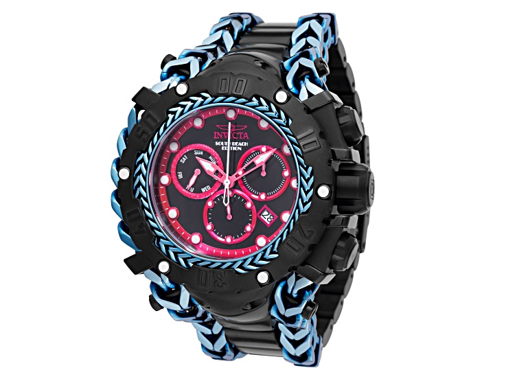 Invicta Gladiator 58.3mm Hot Pink Black Dial Stainless Steel Band