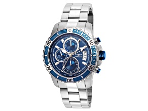 Invicta Men's Pro Diver 45mm Blue Dial Stainless Steel Bracelet Quartz Watch