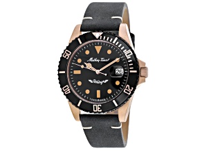 Mathey Tissot Mathy Vintage Auto 42mm Black Leather Strap Black Dial Automatic Watch