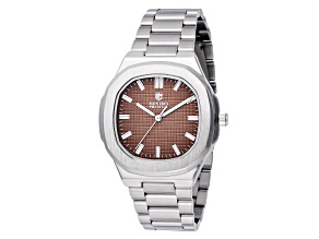 Montres Prestige by Invicta 42mm Brown Dial Stainless Steel Quartz Watch