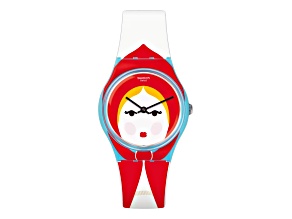 Swatch Women's Cappuccetto Multi-color Dial White Silicone Strap Watch