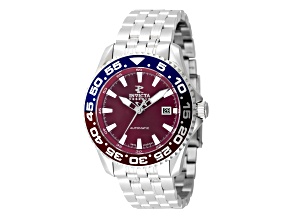 Invicta Reserve 44mm Red Dial Blue and Red Bezel Stainless Steel Automatic Watch