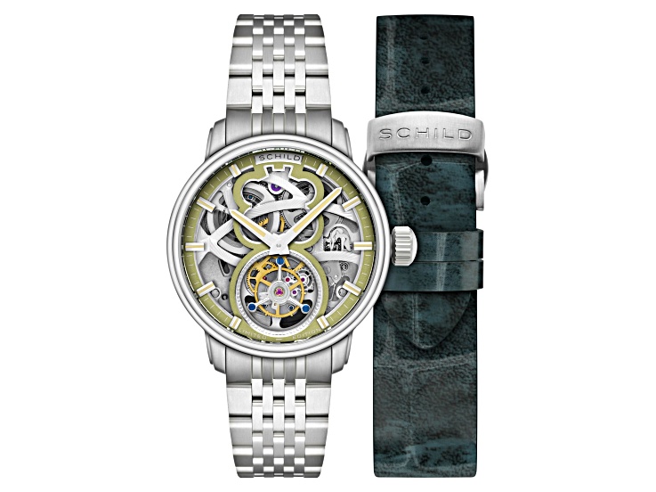 Schild Maximillian Tourbillon Green Dial White Stainless Steel Band Limited Edition Watch