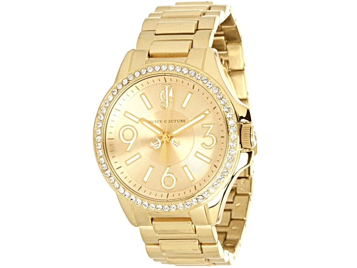 Juicy Couture Jetsetter 37mm Yellow Stainless Steel Bracelet Quartz Watch