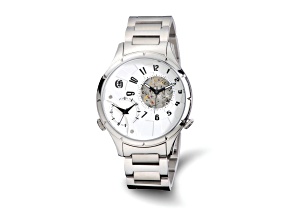 Charles Hubert Men's Stainless Steel 44mm Dual Time Watch