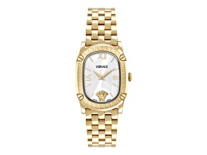 Versace Couture Womens Watch 29MM IP Yellow Case White Sunray Dial Bracelet