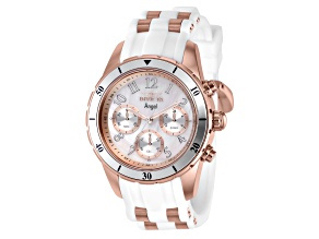 Invicta Angel 40mm White Dial Silicone, Stainless Steel Band Quartz Watch