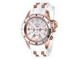 Invicta Angel 40mm White Dial Silicone, Stainless Steel Band Quartz Watch