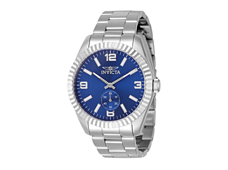 Invicta Specialty 43mm Blue Dial Stainless Steel Band Quartz Watch