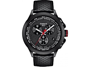 Tissot T-Race 46mm Black Leather Strap Chronograph Quartz Watch