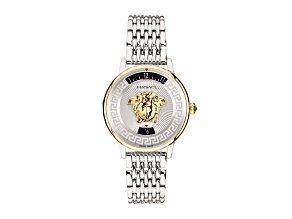 Medusa Icon Watch 38MM Stainless Steel Case White Sunray Dial Stainless Steel Bracelet