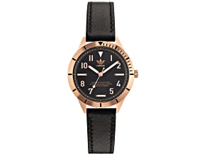Adidas Originals Fashion Edition Three Small 36mm Black Leather Strap Black Dial Quartz Watch
