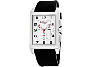 Locman Men's Classic White Dial Black Silicone Strap Watch