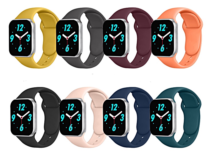Set of 8 Apple Watch Bands (42-44-45-49mm). Bands Only, Watch Not Included.
