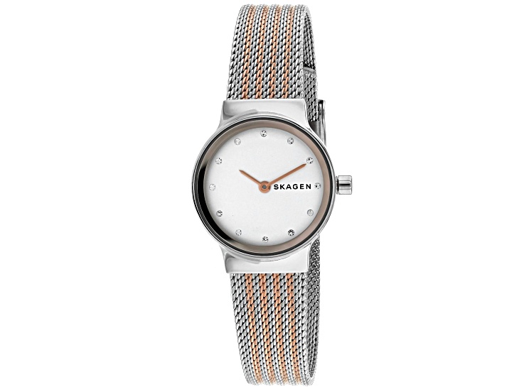 Skagen Freja 26mm Rose Two-tone Stainless Steel Mesh Bracelet Quartz Watch