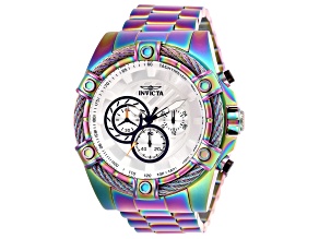 Invicta Bolt 52mm White Dial Stainless Steel Band Quartz Watch