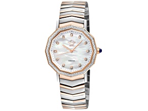 GV2 Spello II White MOP Dial Rose Two- tone Stainless Steel Bracelet Watch