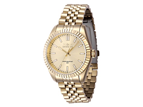 Invicta Specialty 36mm Gold Dial Stainless Steel Band Quartz Watch