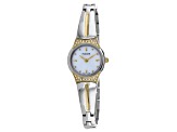 Pulsar Women's Classic White Dial Stainless Steel with Yellow Accents Watch