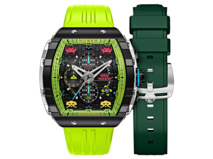 Nubeo Magellan Chronograph Space Invaders Green Stainless Steel