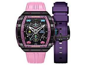 Nubeo Magellan Chronograph Space Invaders Purple Stainless Steel Band Limited Edition Watch