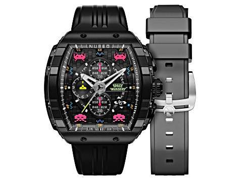 Nubeo Magellan Chronograph Space Invaders Black Stainless Steel