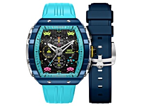 Nubeo Magellan Chronograph Space Invaders Blue Stainless Steel Band Limited Edition Watch