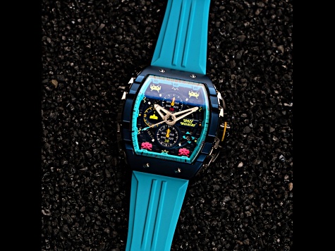 Nubeo Magellan Chronograph Space Invaders Blue Stainless Steel