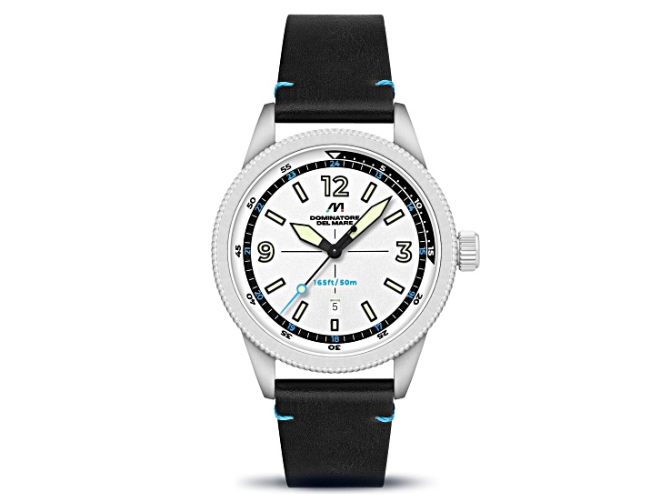 Dominatore Del Mare Aviatore White Dial White Bezel Black Stainless Steel Band Japan Quartz Watch