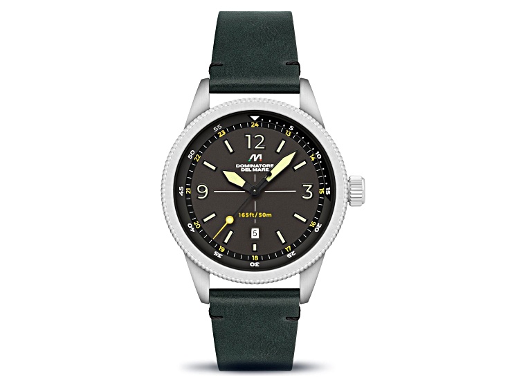 Dominatore Del Mare Aviatore Green Dial White Bezel Green Stainless Steel Band Japan Quartz Watch
