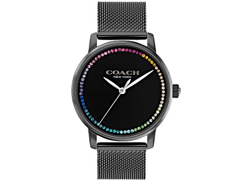 Coach Grand 36mm Black Stainless Steel Bracelet Quartz Watch 