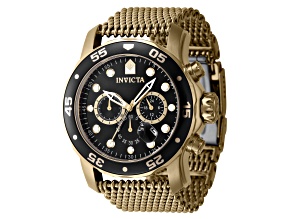 Invicta Pro Diver 48mm Black Dial Gold Tone Stainless Steel Quartz Watch